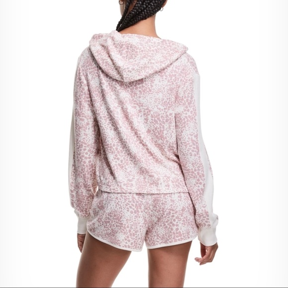 CHAMPION Cropped Hacci 2-piece Sleep Set Pink Beige Leopard/Chalk NWT XL - Picture 2 of 5